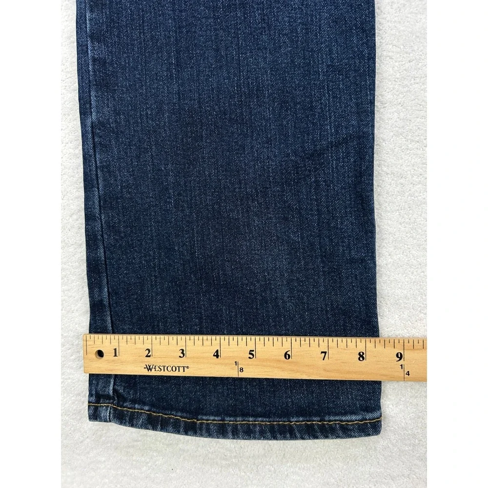 Wrangler Jeans Men 36x34(32) Blue Denim Whisker Straight Fit Cowboy Western READ